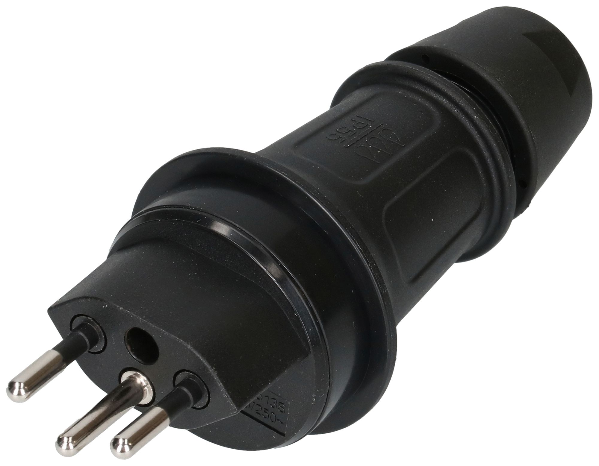 Stecker Typ 13 MH TH55 rund 10A 230V 3P schwarz