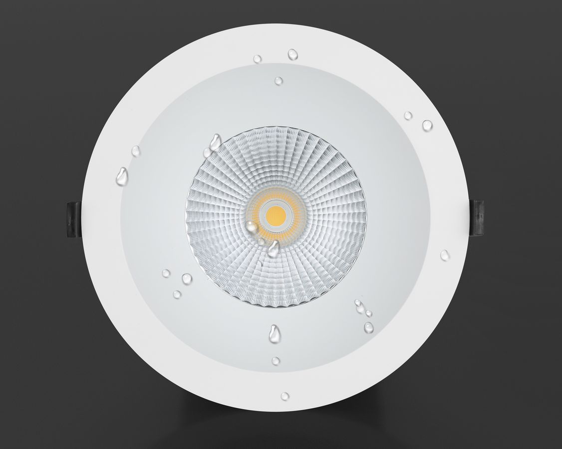 EB-LED-Spot maxLUCE ATMO 150 18W 1860lm 3000…4000K IP44 1-10V DALI2 Ø150mm weiss