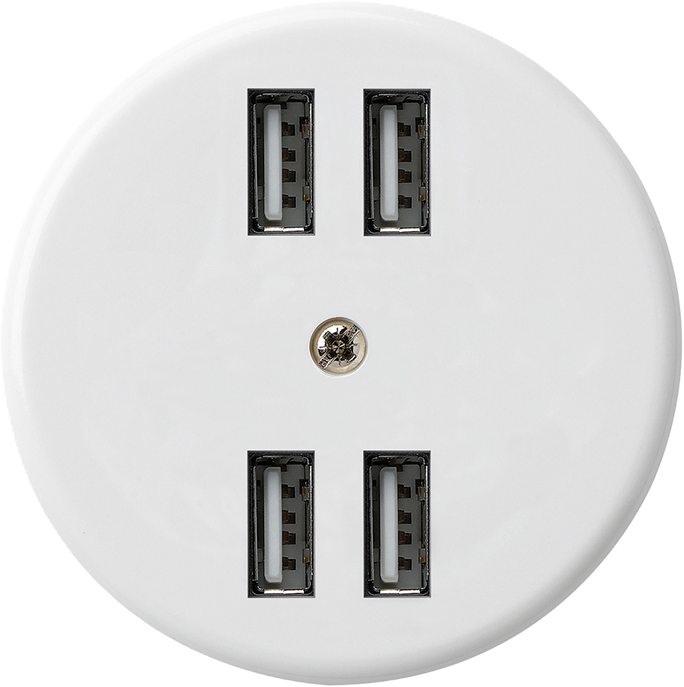 Steckdose 4×USB basico A 2400mA weiss