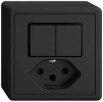 AP-Kombination EDIZIO.liv SNAPFIX® 2×Schema 3+T13 mit Shutter sz