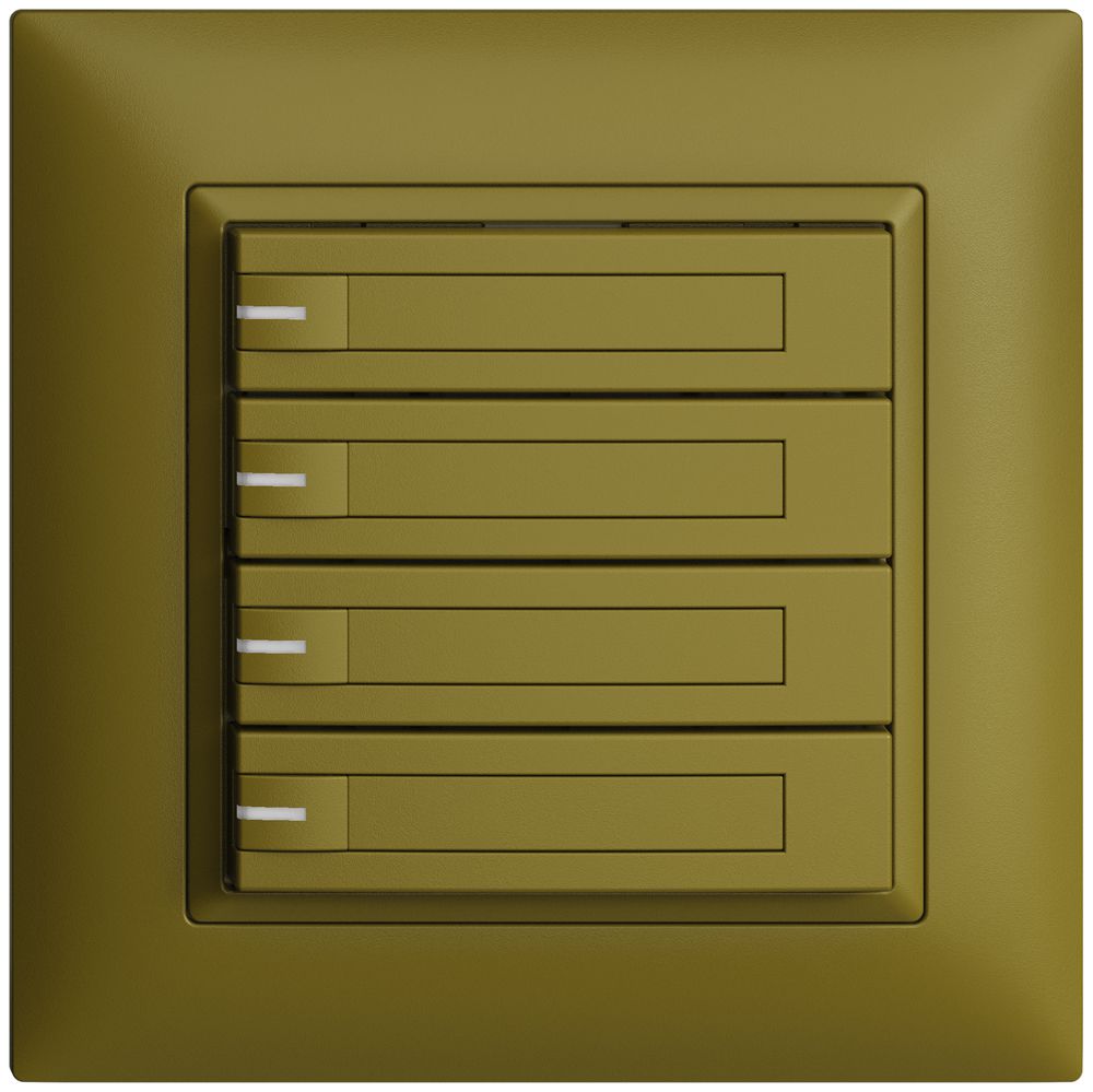 Poussoir ENC KNX 4× EDIZIOdue olive RGB avec LED avec insert papier