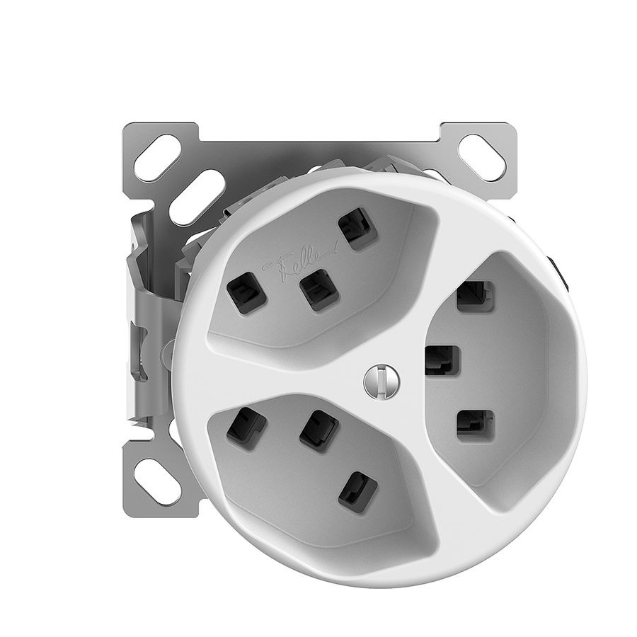 Presa AP STANDARDdue 3×T23 bianco interno per combinazione