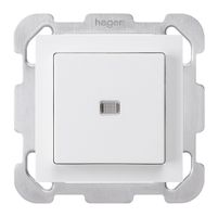 UP-Leuchtdruckschalter kallysto 6/1L weiss mit Befestigungsplatte