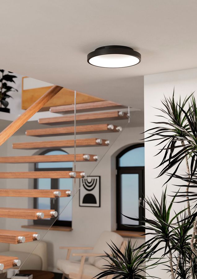 LED-Deckenleuchte Eglo LORETELLO-Z 23W 0…2430lm 2700…6500K DIM Ø350×75mm schwarz