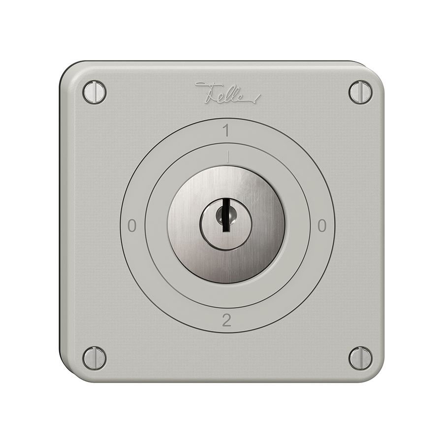 Interrupteur rotatif NEVO, 2/2L, avec serrure&2 clés, KS, 0-1-0-2, gris clair