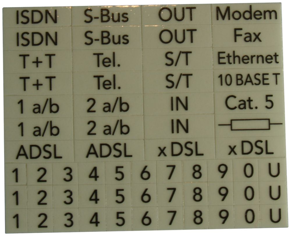 Bezeichnungsschild 50×43mm transparent-schwarz