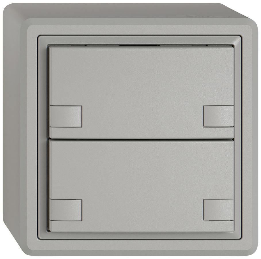 AP-Universaltaster EDIZIO.liv UNI SNAPFIX® o.LED 2× 2-Tbed.hgu