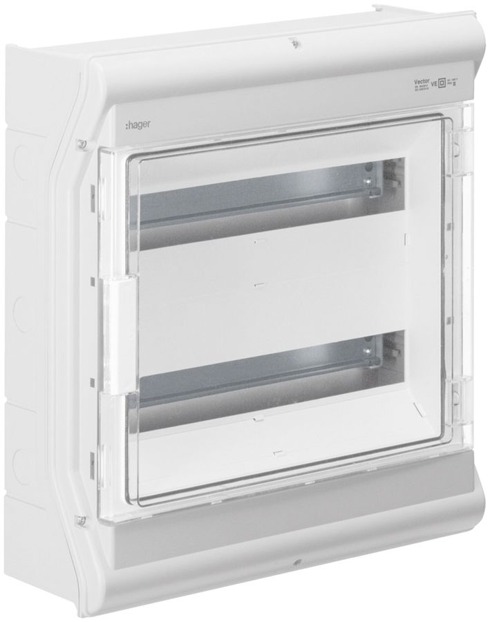 AP-Kleinverteiler Hager vector 2-reihig 18TE IP65 418×452×151mm
