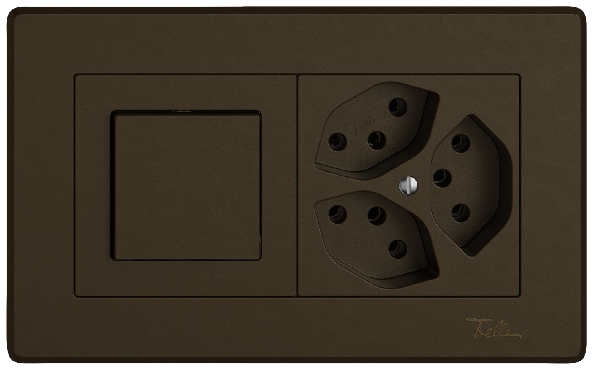 Combinaison ENC EDIZIO.liv SNAPFIX® 1×2 96×156mm schéma 3/1L+3×T13 brun