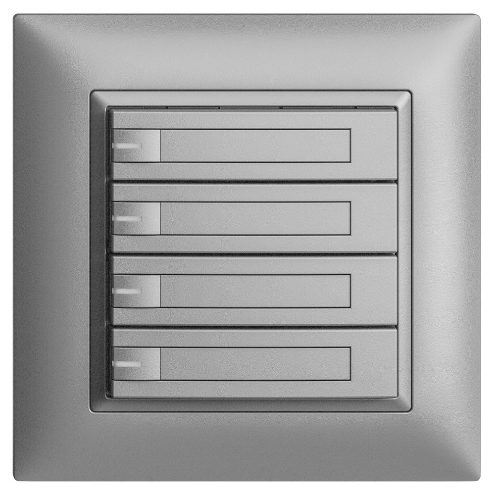 UP-KNX-Taster RGB EDUE FMI, 250mW, m.RGB-LED, m.Papier., 4×Taste, 1×Tastenb., si