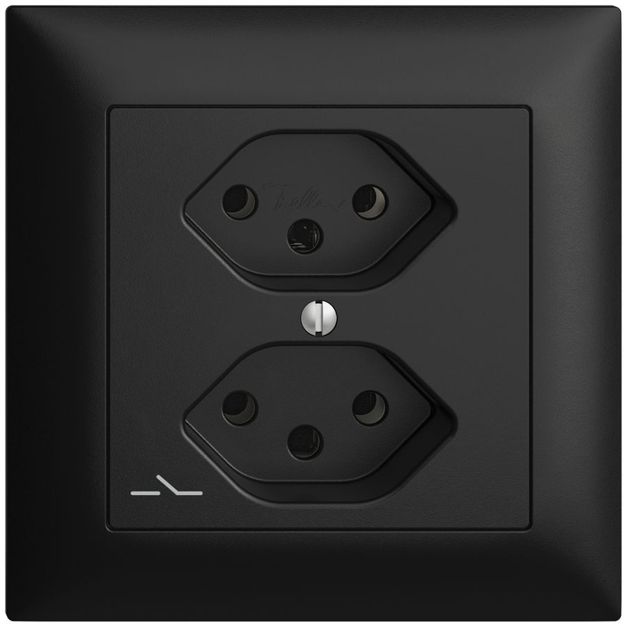UP-Steckdose EDIZIOdue 2×T13 1×S schwarz