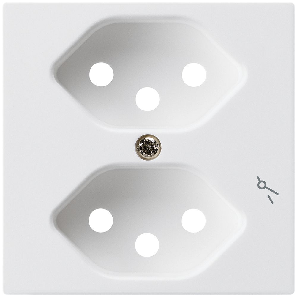 Frontplatte kallysto 2×T13/1 60×60mm weiss mit Kinderschutz