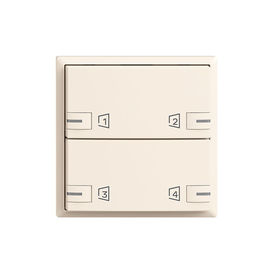 Kit montaggio EDIZIOdue zeptrionAIR F, WLAN, RGB-LED, 2×tasto, 2×commando crema