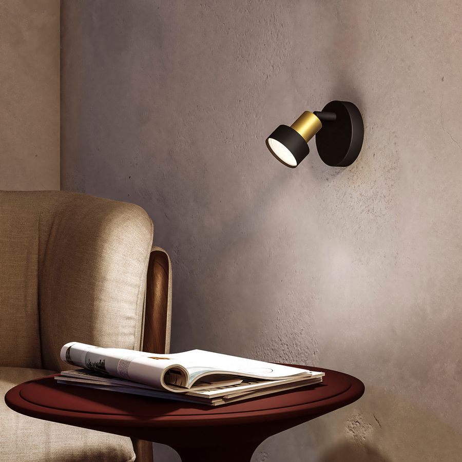 Spot Philips Conduit GU10 1×5W 109×100mm nero/ottone