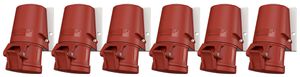 AP-Steckdose-Set CEE Mennekes 3LNPE 32A rot 6 Stück