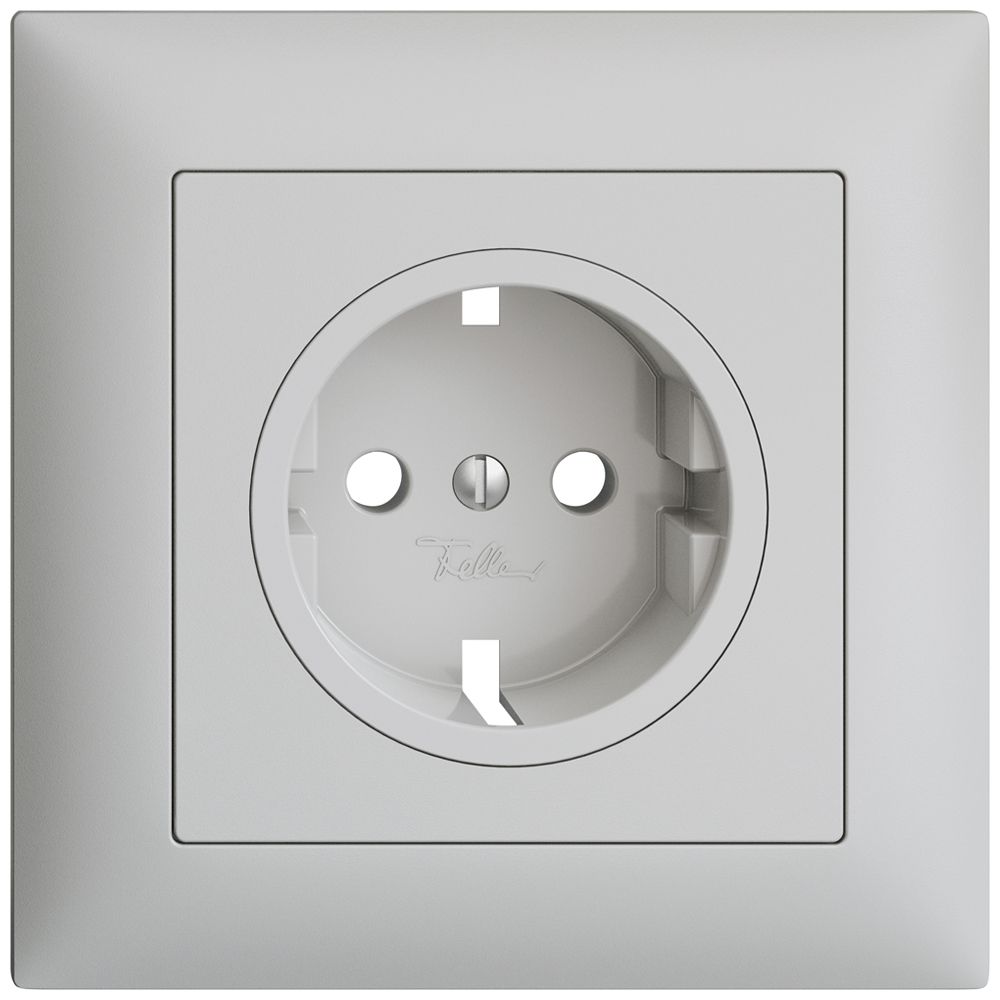 UP-Frontset Feller EDIZIOdue für Schuko-Steckdose 88×88mm hellgrau