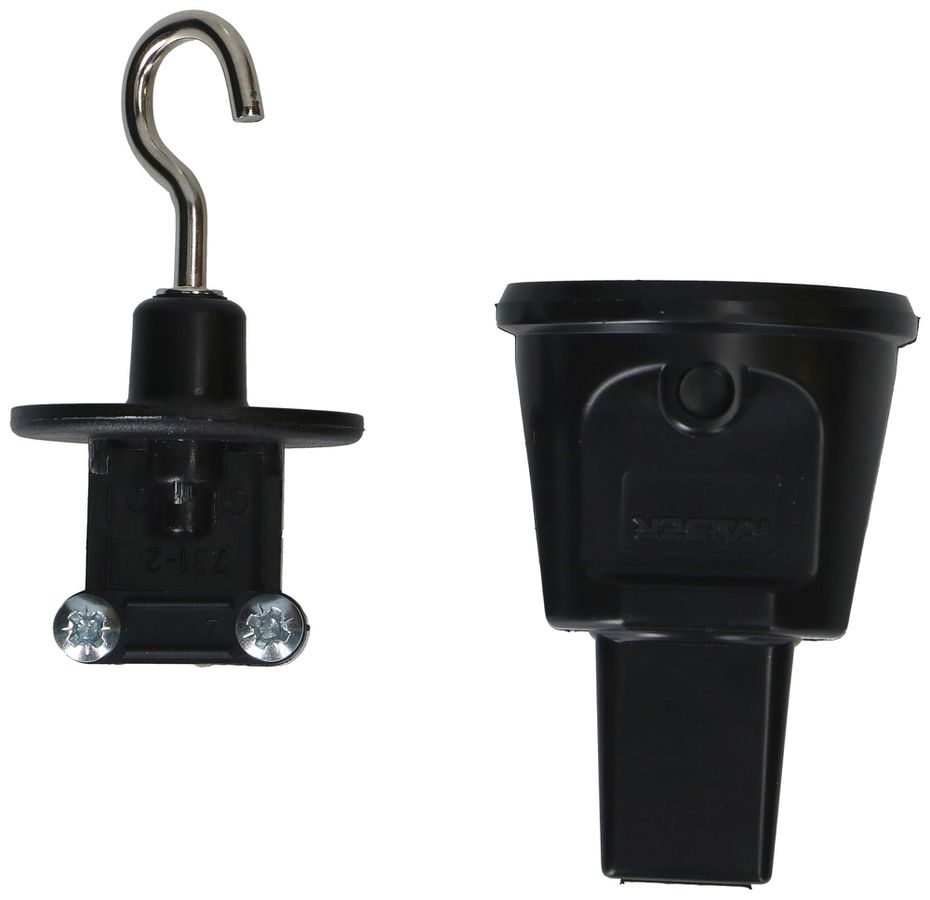 Embout MH avec crochet pour câble d'illumination plat noir