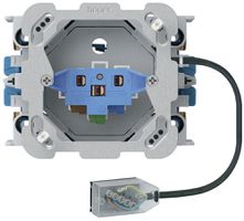 Prise INC 1×type 13/23 Hager L3 Technofil avec boîte INC G3