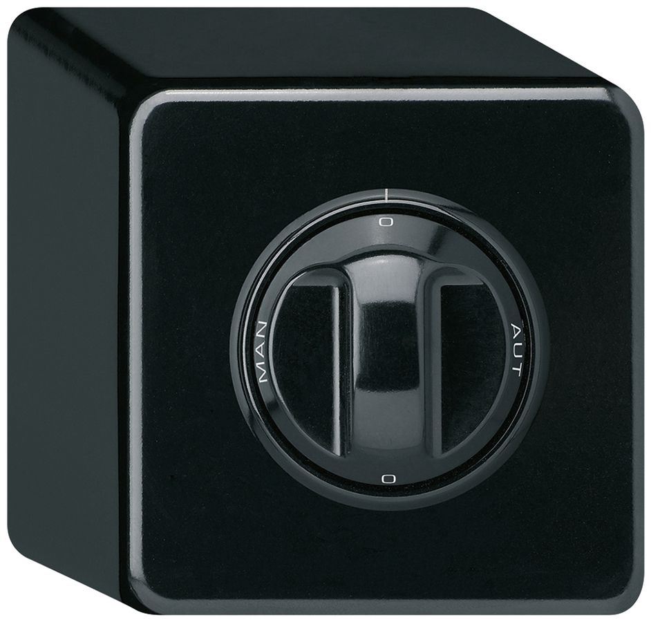 AP-Drehschalter basico 2/1L schwarz 0-A-0-M mit Drehgriff
