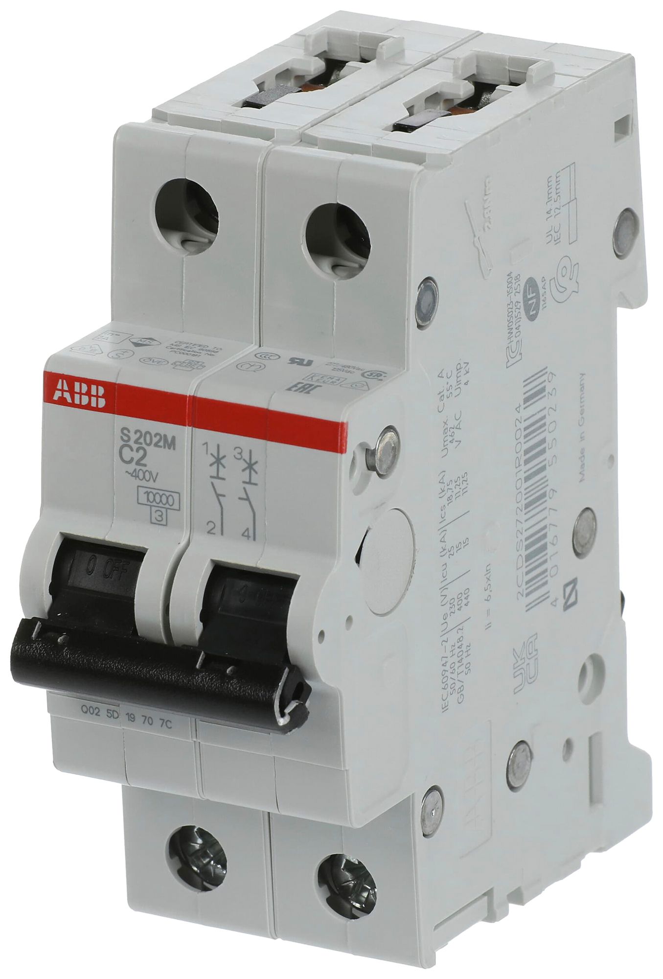 Disgiuntore ABB S202M-C2 2A C 10kA