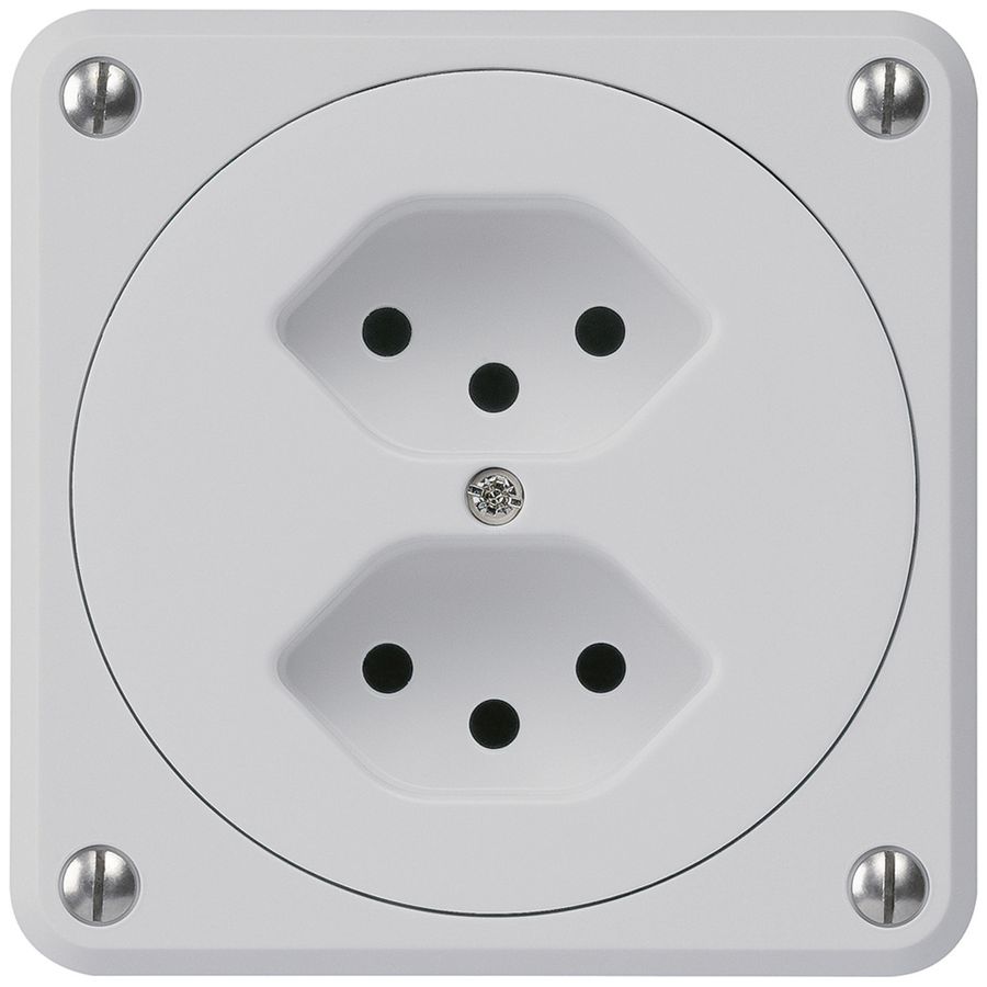 UP-Steckdose robusto 2×Typ 13 grau ohne Klappdeckel für Kombination