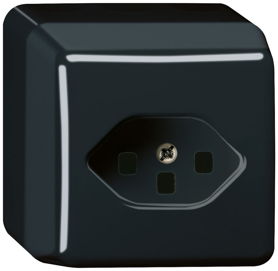 AP-Steckdose Hager basico 1×T23, schwarz