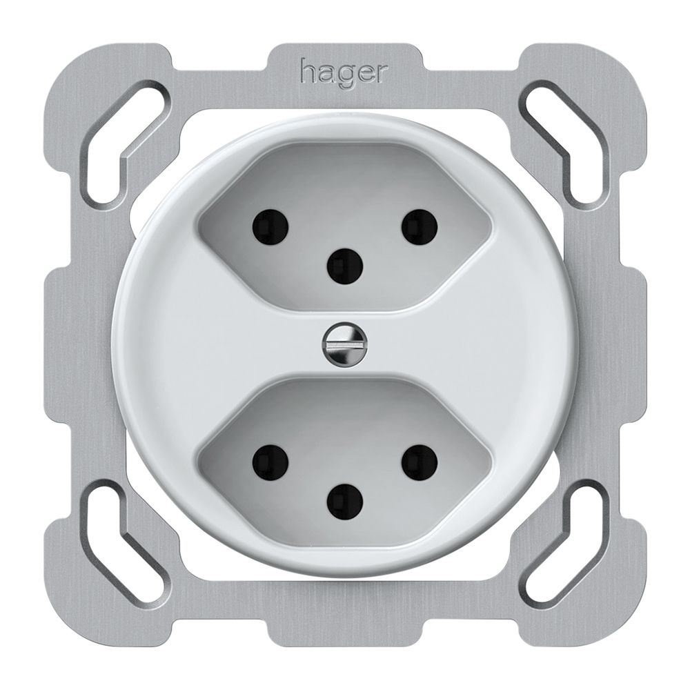 UP-Steckdose origin 2×Typ 13 10A 230V 77×77mm weiss