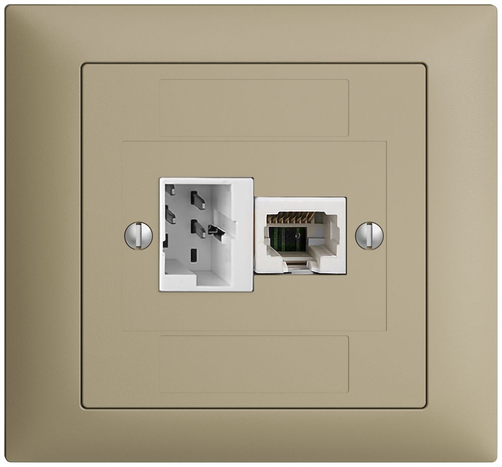 EB-Dose 1×T+T,1×RJ45/u 4P EDIZIOdue sand ITplus ITM