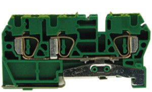 Borne de terre joignable Woertz 0.5…2.5mm² ressort 3×1 rail DIN 35mm vert/jaune