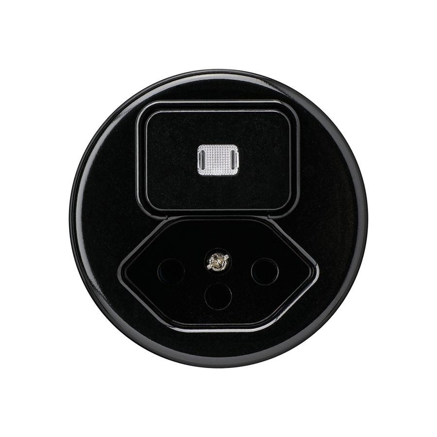 Einsatz zu UP-Leuchtkombination basico 6/1L +Typ 13 schwarz mit Kinderschutz