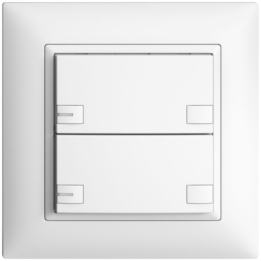 UP-Universaltaster 2×2T Steckklemme EDIZIOdue weiss, mit LED