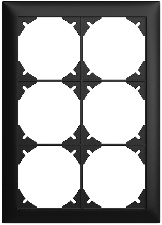 Abdeckrahmen EDIZIOdue 2×3 schwarz