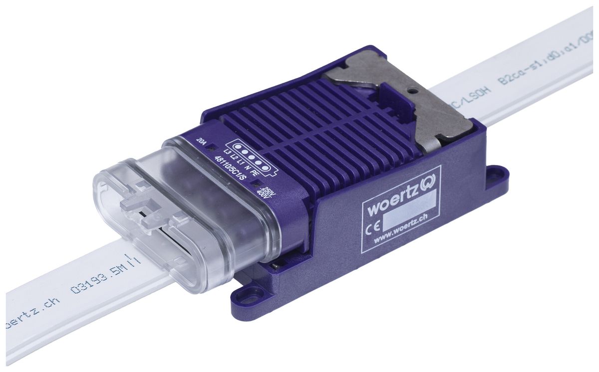 Schnellanschlussdose Woertz für Flachkabel Power 5×2.5mm² IP68 5P C1
