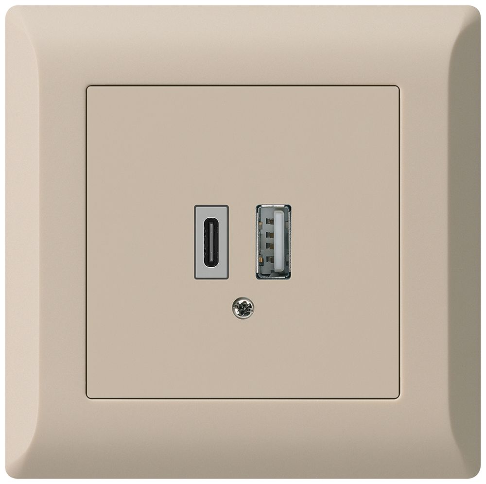 Prise de charge USB ENC kallysto.line 18W PD 1×type A 1×type C beige