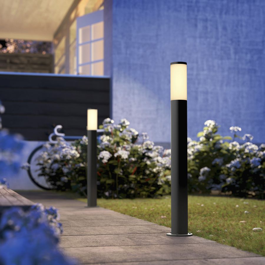 Borne lumineuse Philips Utrecht E27 1×20W plaque de base 810mm IP44 anthracite