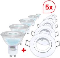 Spot LED INS DOTLUX MINI GU10 6W 410lm 3000K IP40 MB REG bianco set di 5
