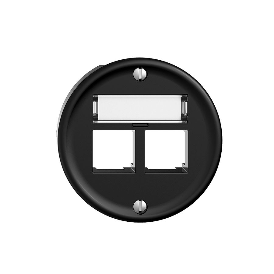 Kit di montaggio S-One STANDARDdue Q per 2×RJ45 diritto, nero