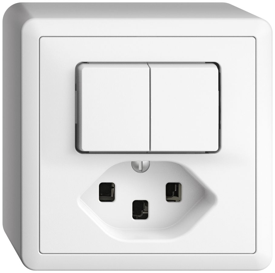 Combinaison AP 1/3+3/1L+T23 blanc 16A EDIZIOdue