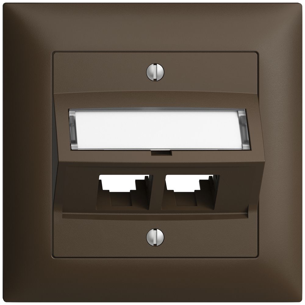 Kit de montage ENC S-One EDIZIOdue FMI pour 2×RJ45 oblique, coffee