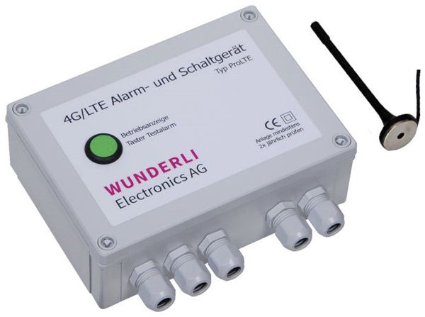 Dispositif de commande d'alarme Wunderli ProLTE, 230VAC, 4 entrées