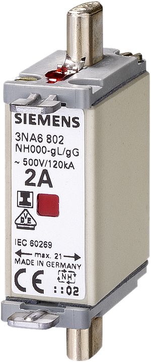 Fusibile HPC Siemens SENTRON 3NA DIN-000 80A gG, indicatore combinato, isolato