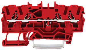 Borne de passage joignable WAGO TOPJOB S 2.5mm² 24A 800V Push-in 4×1 TH35 rouge