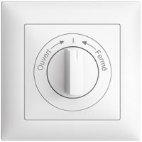 Frontset EDIZIOdue Ouvert->I<-Fermé weiss 88×88mm für Schwenktaster