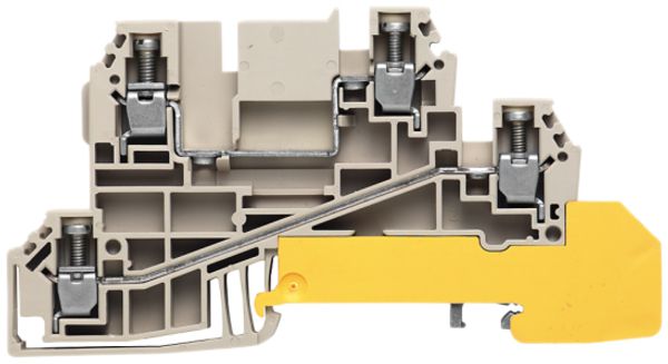 Borne multi-étage Weidmüller WDK /L/L/PE connexion à vis 2.5mm² 3 étages beige