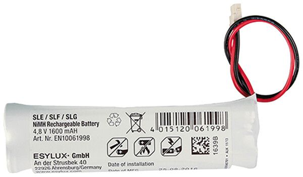 Akku ESYLUX für SLE/SLF NiMH, 4.8V/1600mAh, 100×30×13mm