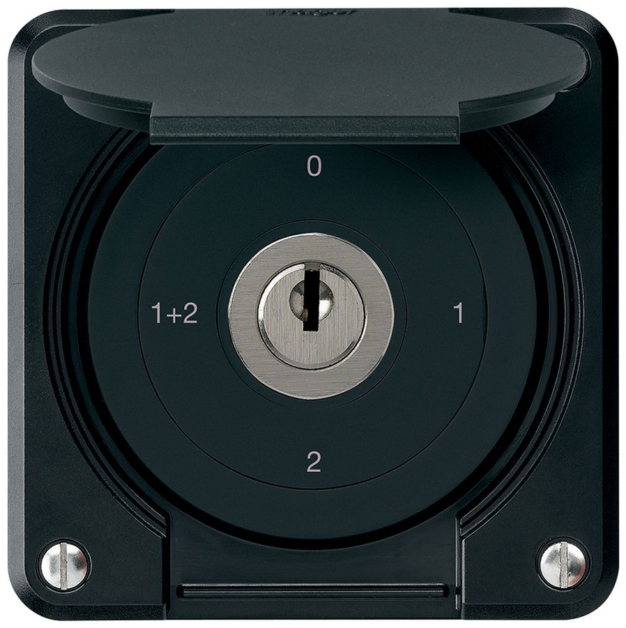 Interrupteur à clé ENC robusto IP55 avec clapet S1/1P noir