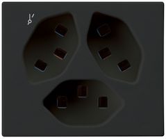 Prise FLF Hager 3×type 23 1×S D noir