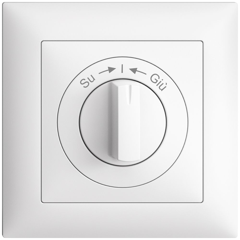 Kit frontal EDIZIOdue Su->I<-Giù blanc 88×88mm pour contact pivotant