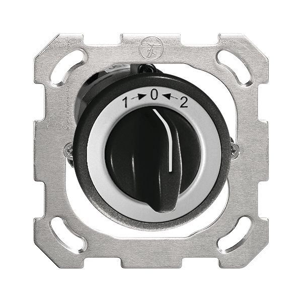 UP-Schwenktaster 1->0<-2 schwarz mit Drehgriff