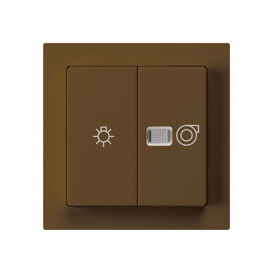 Frontset kallysto braun 60×60mm mit Symbol Licht+Ventilation